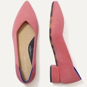 NWOB Rothy's The High Point Pointed Shoes Block Heel Pink